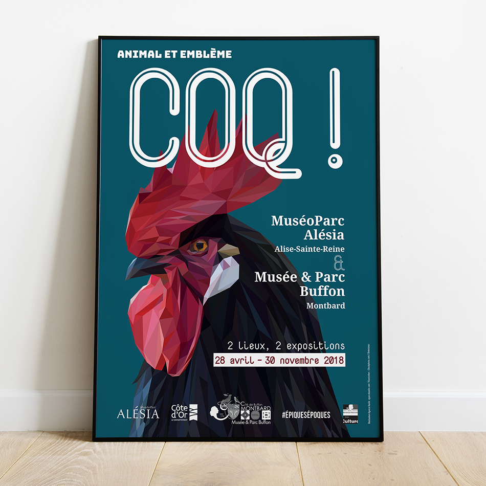 Affiche expo temporaire COQ / Muséoparc Alésia
