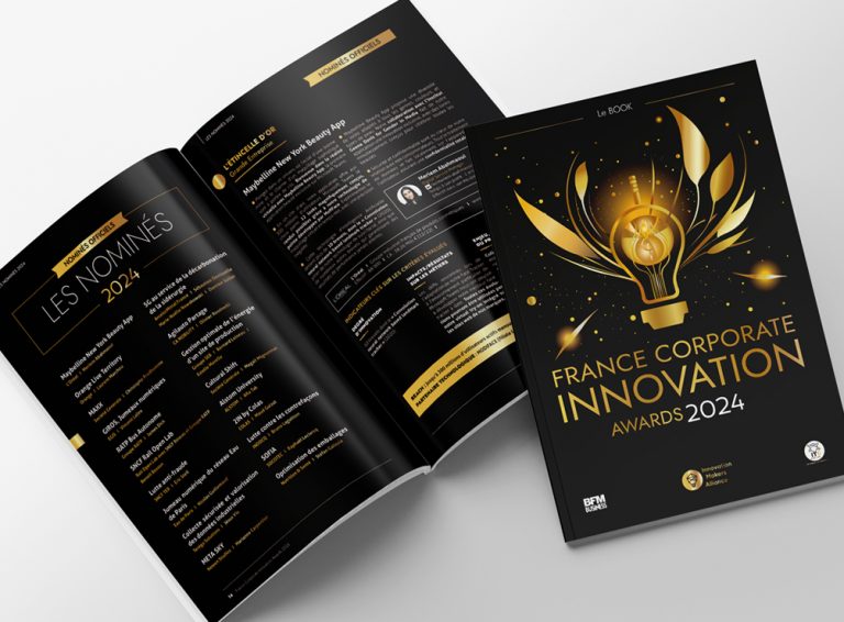 Brochure luxe de 76 page pour les France Corporate Innovation awards 2024