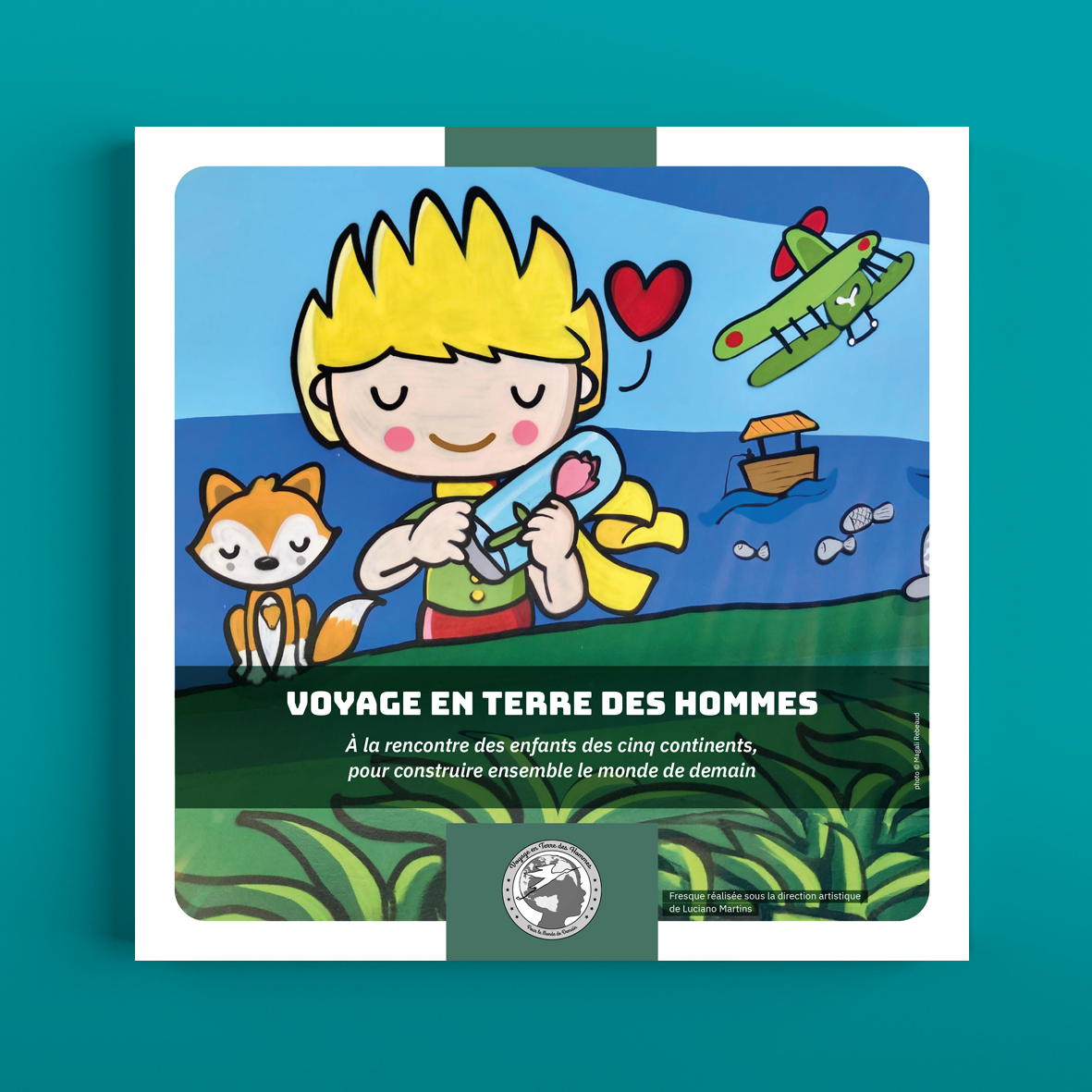 couverture plaquette Voyage en Terre des hommes 4 volets 3 plis portefeuilles