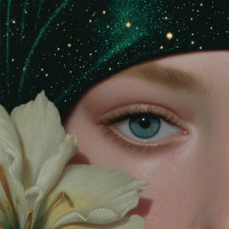 einture revisitée – femme recouverte de paillettes dorées et bijoux orientaux